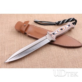 Color Double blade outdoor fixed hunting knife with G10 handle UD404719